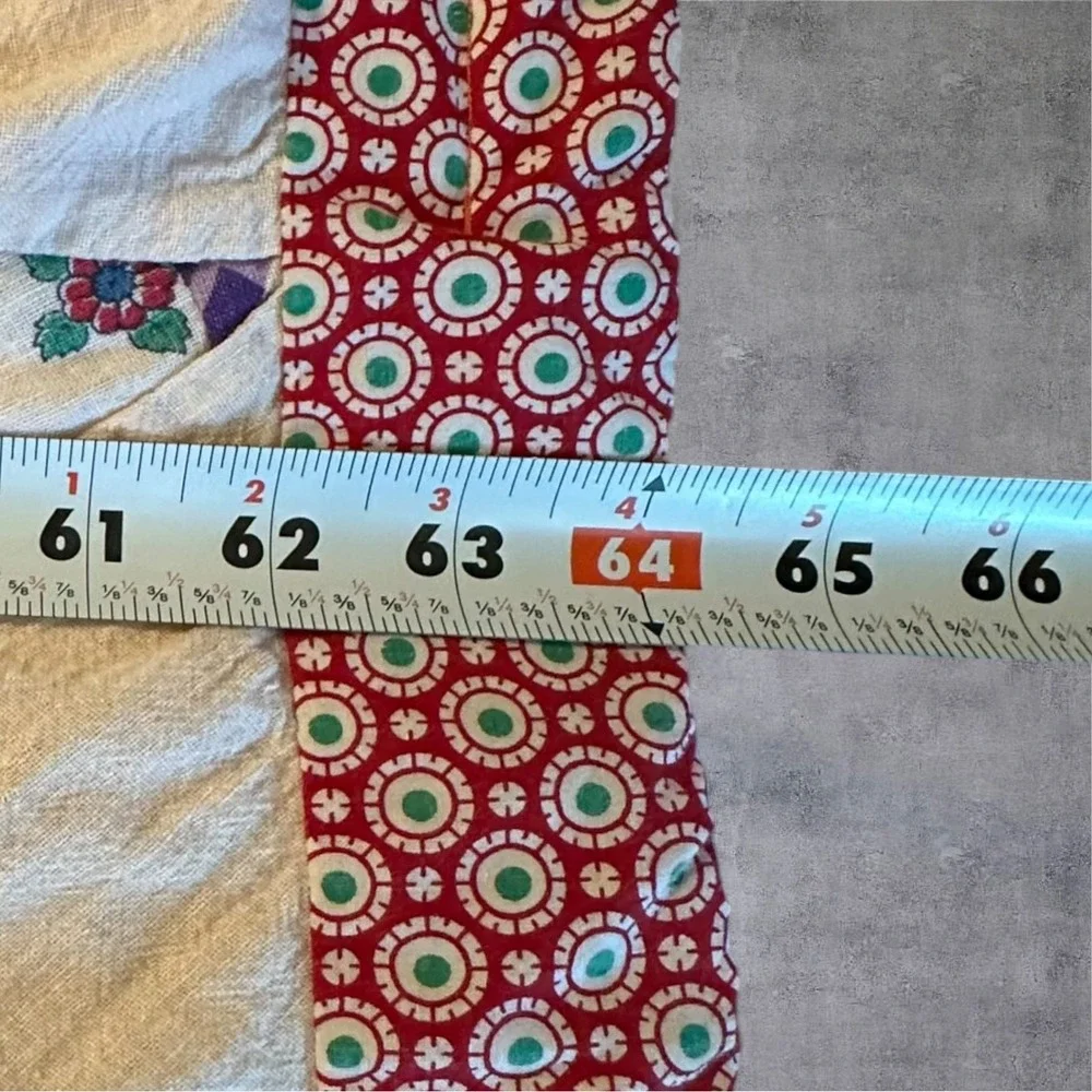 Vintage MCM Quilt 80x64 Multicolor Hand Sewn Patchwork Star/Pinwheel
